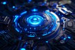 © wanna - chip board with blue lights for technology background