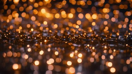 Poster - A blurry image showcasing a vibrant cluster of blue celebration lights creating an abstract background, celebration abstract blue background lights, AI Generated