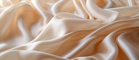 Poster - Macro shot of delicate white textile fabric texture, close-up fabric background