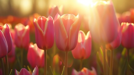  Beautiful spring colorful tulips. Gift for March 8th.