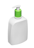 Fototapeta Mapy - Biały plastikowy pojemnik z dozownikiem, opakowanie na krem, szampon lub mydło.
