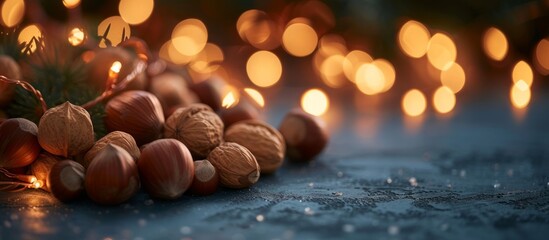 Canvas Print - Assorted selection of fresh and delicious nuts on wooden table in natural light