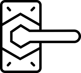 Poster - Door handle icon vector. Trendy Linear style sign from hotel and restaurant for mobile concept and web design. Safety sign. door knob symbol illustration isolated on transparent background.
