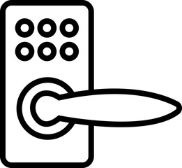 Poster - Door handle icon vector. Trendy Linear style sign from hotel and restaurant for mobile concept and web design. Safety sign. door knob symbol illustration isolated on transparent background.