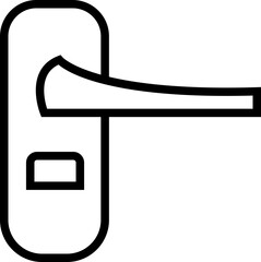 Poster - Door handle icon vector. Trendy Linear style sign from hotel and restaurant for mobile concept and web design. Safety sign. door knob symbol illustration isolated on transparent background.