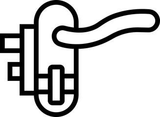 Poster - Door handle icon vector. Trendy Linear style sign from hotel and restaurant for mobile concept and web design. Safety sign. door knob symbol illustration isolated on transparent background.