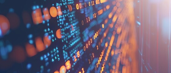 Aufkleber - Programming. Binary code. System engineering. Digital transformation concept.