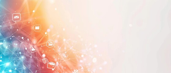 Aufkleber - Web banner advertising for business technology, email marketing, social media networks, SEO, SEM, video, mobile applications in a virtual screen.