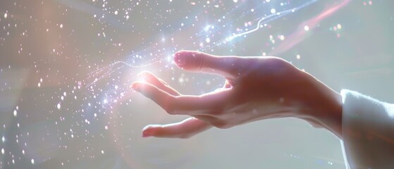 Leinwandbilder - The metaverse universe is touched by a woman, a concept for the next generation of technology.