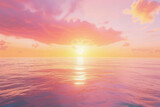 Fototapeta Natura - A serene sunset over a tranquil sea, evoking peace