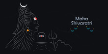 Maha Shivratri Festival Dots Vector Design Background.