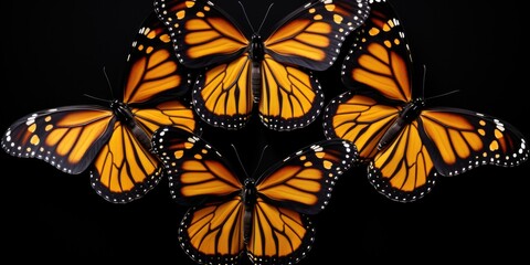 Poster - A group of butterflies sitting on top of each other. Perfect for nature and wildlife themes
