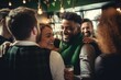 A group of people socializing at a bar. Suitable for lifestyle and social gathering concepts