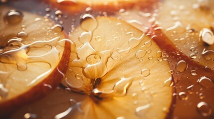 Poster - Freshly sliced oranges with glistening water droplets. Perfect for food and beverage concepts