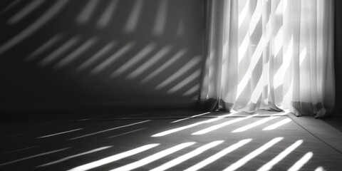 Poster - Monochromatic image of sunlight shining through window. Perfect for interior design projects