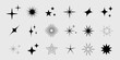 © Bulgakova Kristina - Set of star shapes. Retro futuristic sparkle icons collection. Vector set of Y2K style.