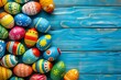 Happy Easter Eggs Basket hop yard. Bunny hopping in flower resurrection decoration. Adorable hare 3d easter morning rabbit illustration. Holy week easter hunt rosebud pink card Orange Sherbet