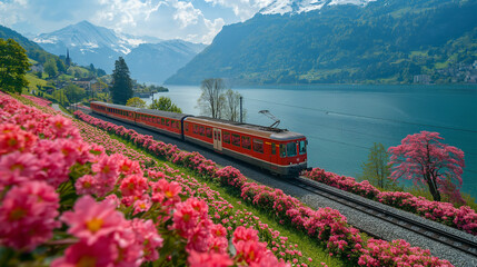 Wall Mural - Spring time in Alps.