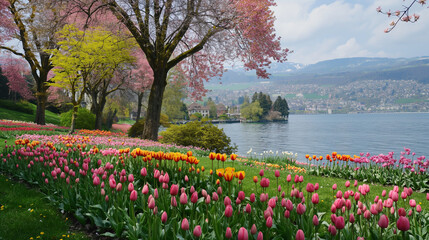 Wall Mural - Spring time in Alps.