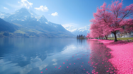 Wall Mural - Spring time in Alps.