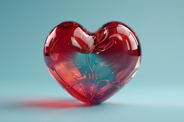 Aufkleber - Symbol of love. 3D icon. Red heart.  illustration.