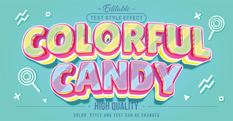 Aufkleber - Editable text style effect - Colorful Candy text style theme.
