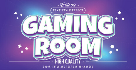 Wall Mural - Editable text style effect - Gaming Room text style theme.