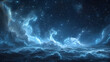 Thunderous dark sky with black clouds and flashing lightning,
Blue ocean light shining clouds gorgeous maelstrom
