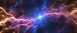 © TheWaterMeloonProjec - Two electric blue lightning bolts are converging in the dark purple sky, creating a dazzling pattern reminiscent of astronomical objects in space