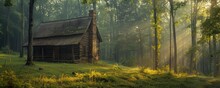 Carpenter Beaver Woodland Cabin Morning Saw Rustic Forest Green Colonial America Mist Crafting With Nature