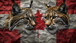 Lynx On Canadian Flag, National Animal, Lynx Inside Canada Flag, Generative Ai