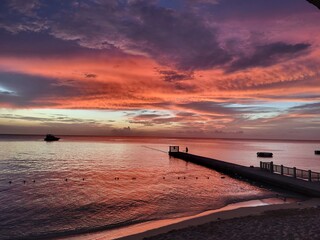 Wall Mural - Scenic sunset at Doctors Cave Beach, Montego Bay, Jamaica