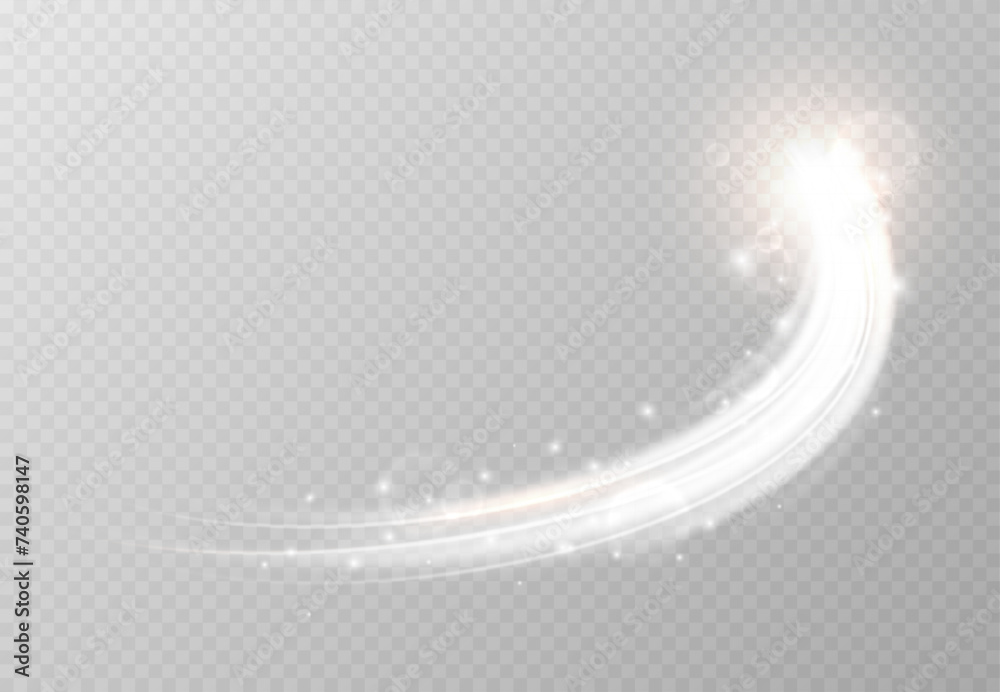 Abstract vector magic glow soaring up star trail light effect with neon ...