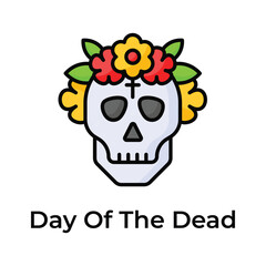 Wall Mural - An amazing day of the dead icon in editable style, isolated on white background