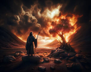 Wall Mural - Moses and the burning bush