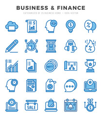 Set of 25 Business & Finance Two Color Icons Pack.