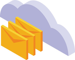 Poster - Data cloud mail icon isometric vector. Marketing tools. Search ad audit