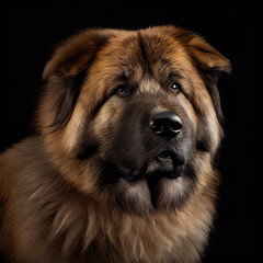 Sticker - Caucasian Mountain Dog Portrait in Professional Studio Setting