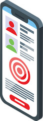 Poster - Marketing phone target icon isometric vector. Platform search. Virtual engine
