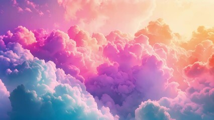 Sticker - An everchanging dance of puffy cotton candy clouds fill the sky creating a dreamlike atmosphere.