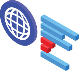 Poster - Global internet control icon isometric vector. Parental care. Children safety