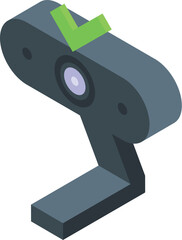 Poster - Safe web cam icon isometric vector. Parental control. Security manager
