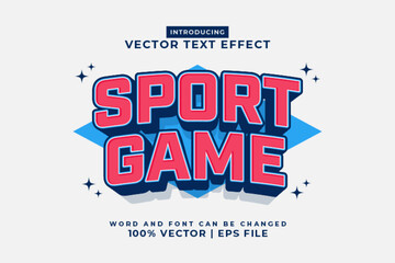 Poster - Editable text effect Sport Game 3d Cartoon template style premium vector