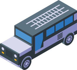 Wall Mural - Jeepney icon isometric vector. Tourism automobile. Manila road bus