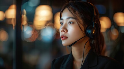 Poster - Diverse asian professionals working in call center jobs for customer service support