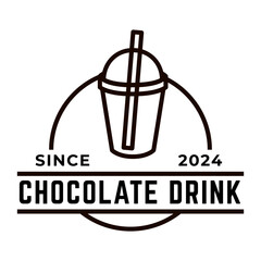 Sticker - Chocolate drink logo icon concept illustration