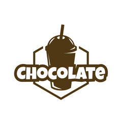 Sticker - Chocolate drink logo icon concept illustration