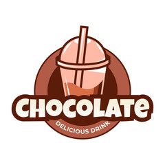 Wall Mural - Chocolate drink logo icon concept illustration