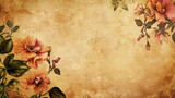 Fototapeta Kosmos - Vintage background with floral borders