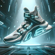 futuristic neon sneaker shoe
